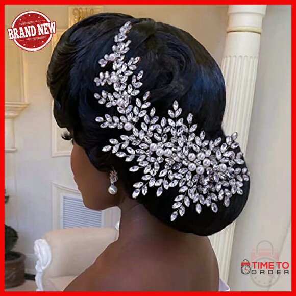 Crystal Pearl Rhinestone Bridal Hair Comb Wedding Accessory 24cm main image 2